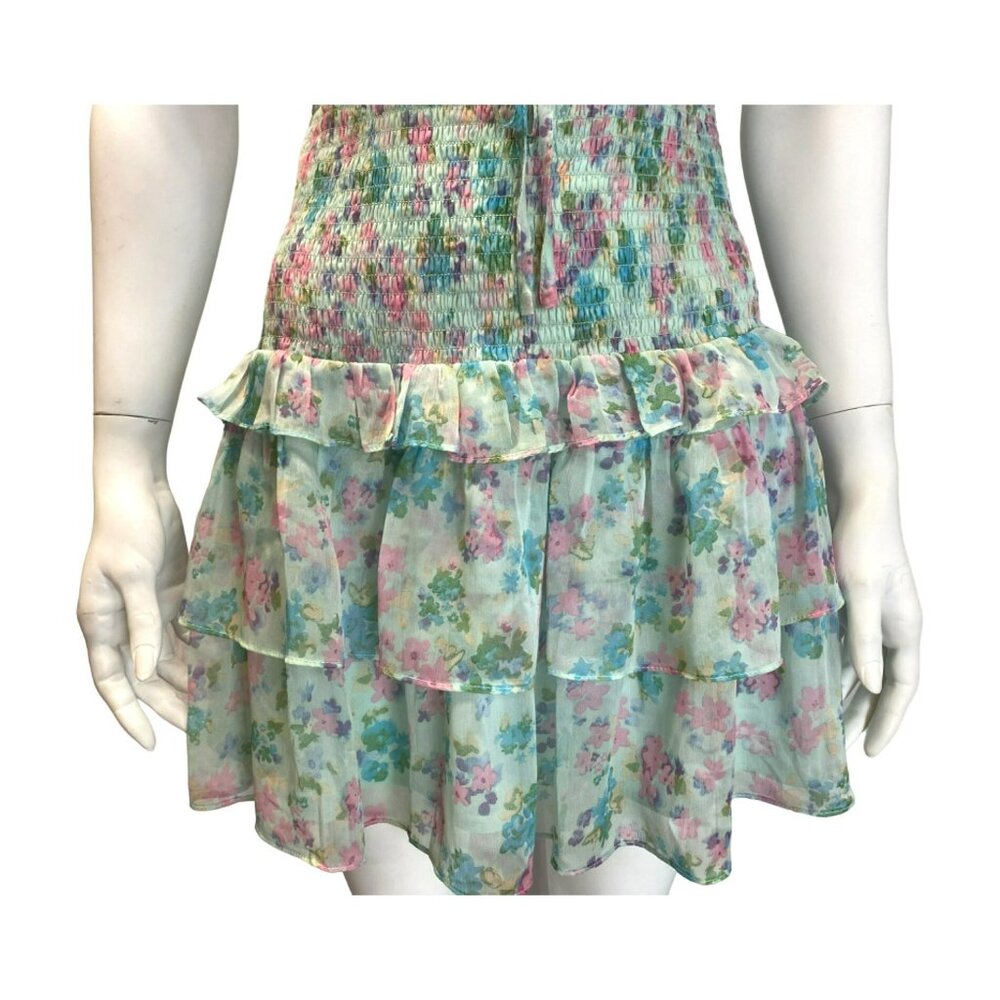 ASTR The Label Garland Floral Dress Floral Smocked Puff Sleeves Ruffled Hem $138 - Picture 6 of 10